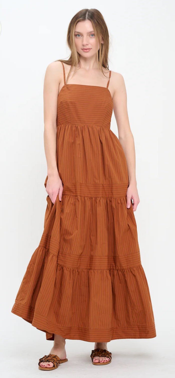 Meet Me In Santorini Terracotta Ridge Maxi Dress - Fleur - De - Lis Boutique