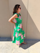 THML Floral Print Tiered Dress - Fleur - De - Lis Boutique