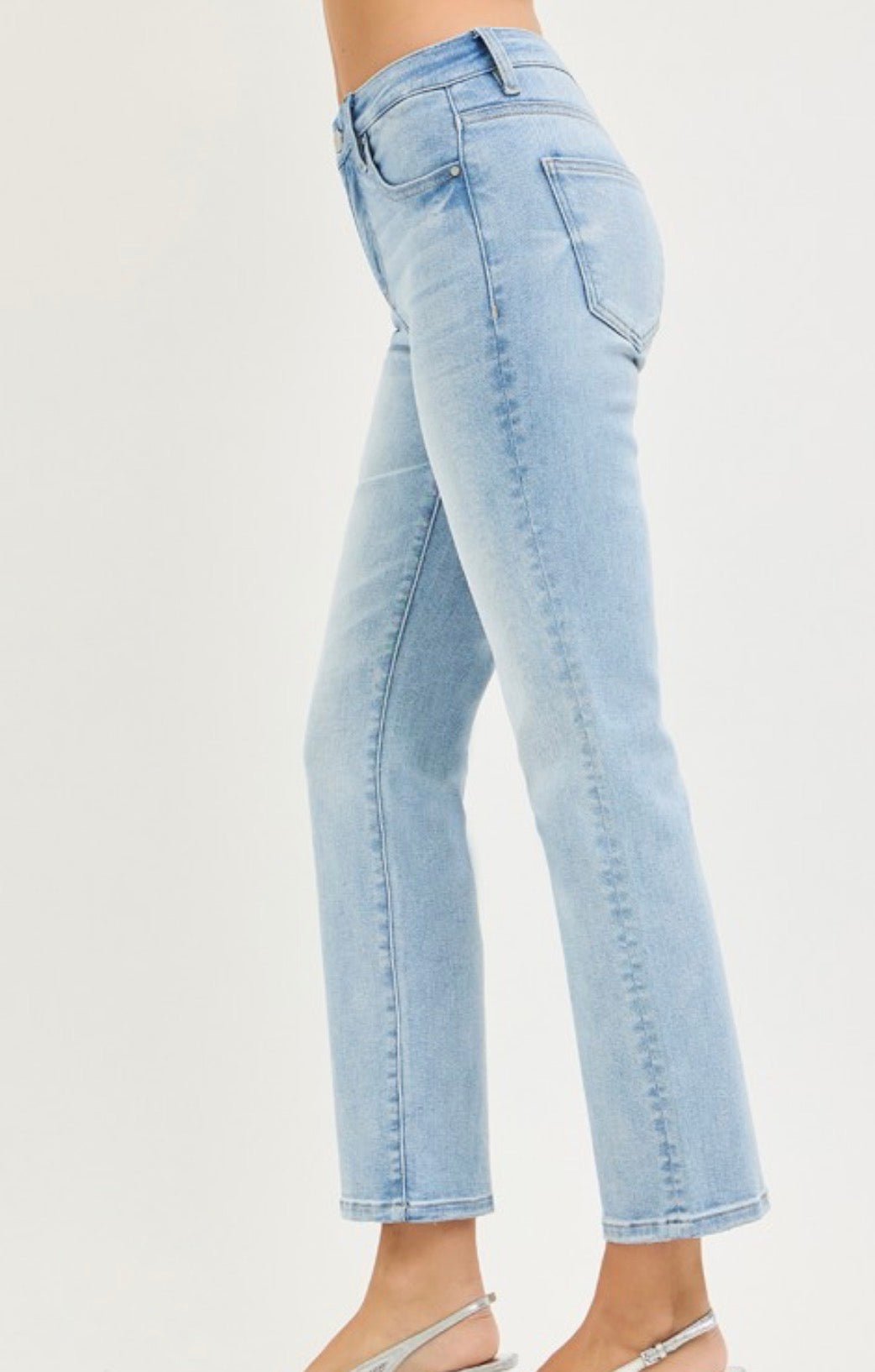 Risen West Palm Crop Straight Jeans - Fleur - De - Lis Boutique