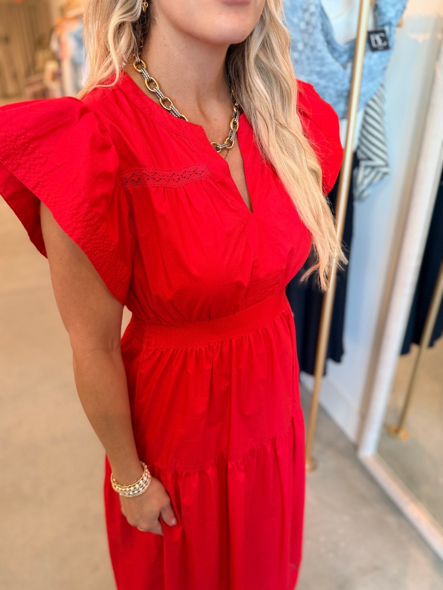 THML Midi Dress Diamond Cutout Bottom - Fleur - De - Lis Boutique