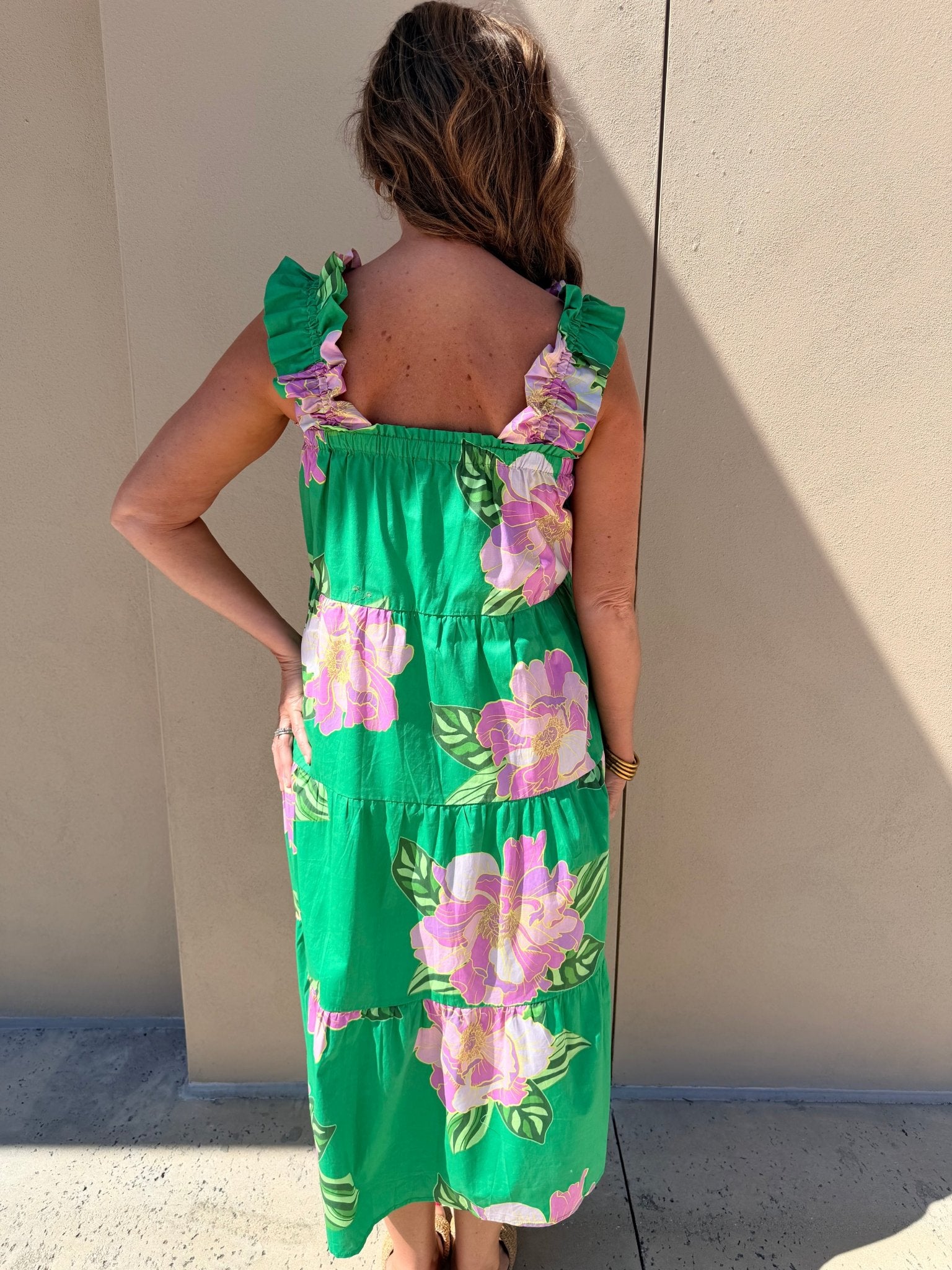 THML Floral Print Tiered Dress - Fleur - De - Lis Boutique