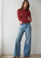By Together Ophelia Lace Top Merlot - Fleur-De-Lis Boutique