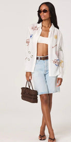 ASTR Trace Embroidered Picnic Shirt - Fleur - De - Lis Boutique