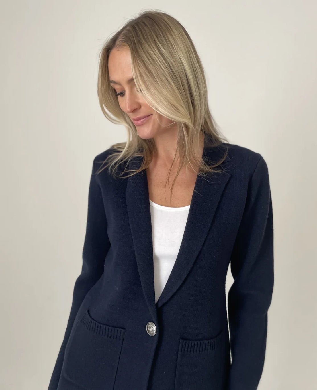 Paloma Sweater Blazer - Navy - Six Fifty Clothing - Fleur - De - Lis Boutique