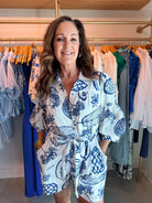 Meet Me In Santorini Tropical Delight Romper - Fleur - De - Lis Boutique