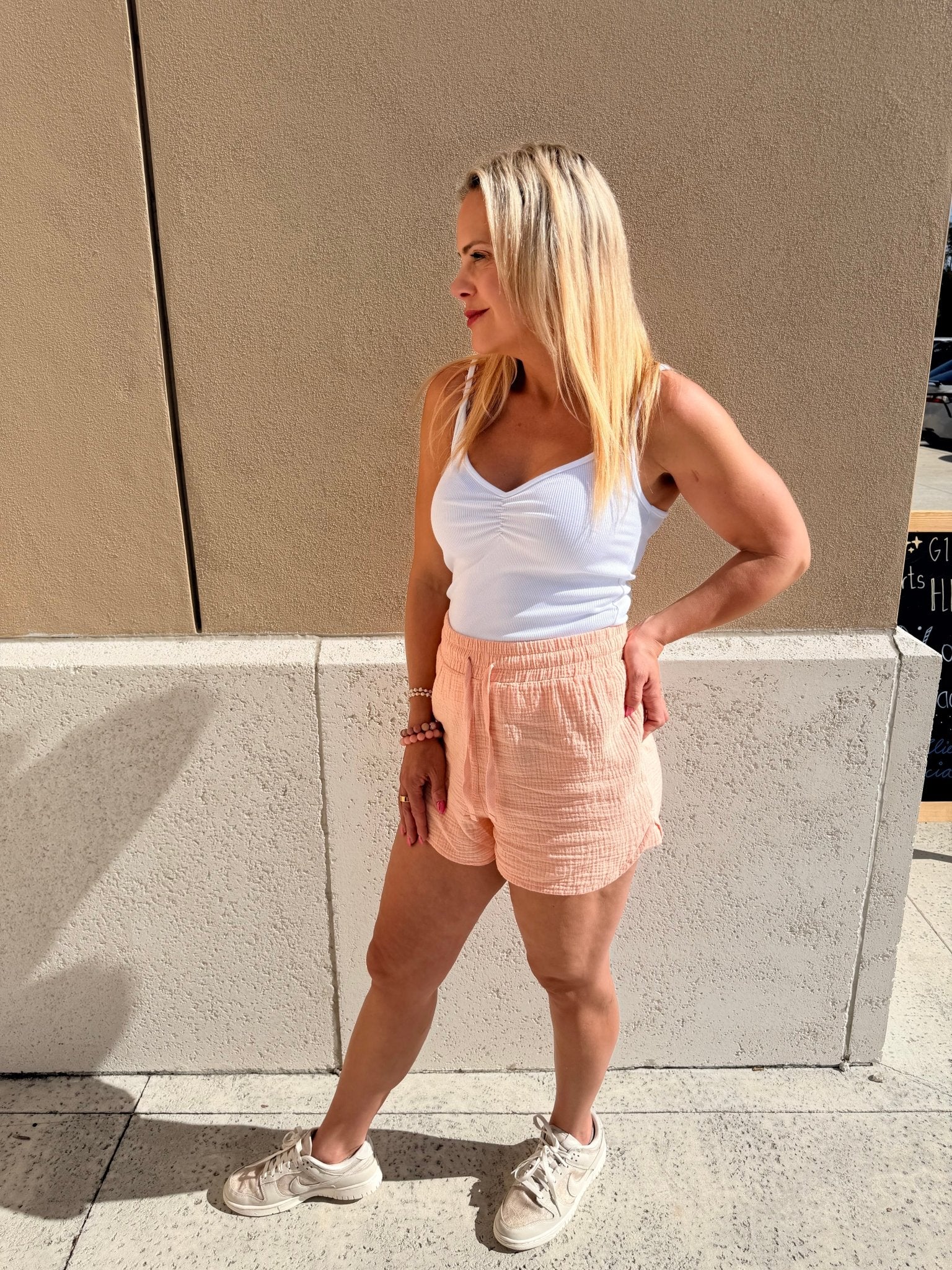 Bobi Los Angeles Drawcord Short Babe - Fleur - De - Lis Boutique