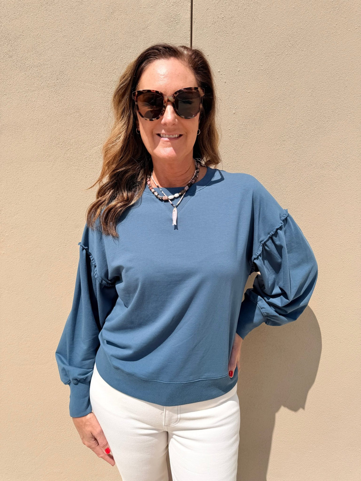 Another Love Jasmira Top Foggy Waters - Fleur-De-Lis Boutique