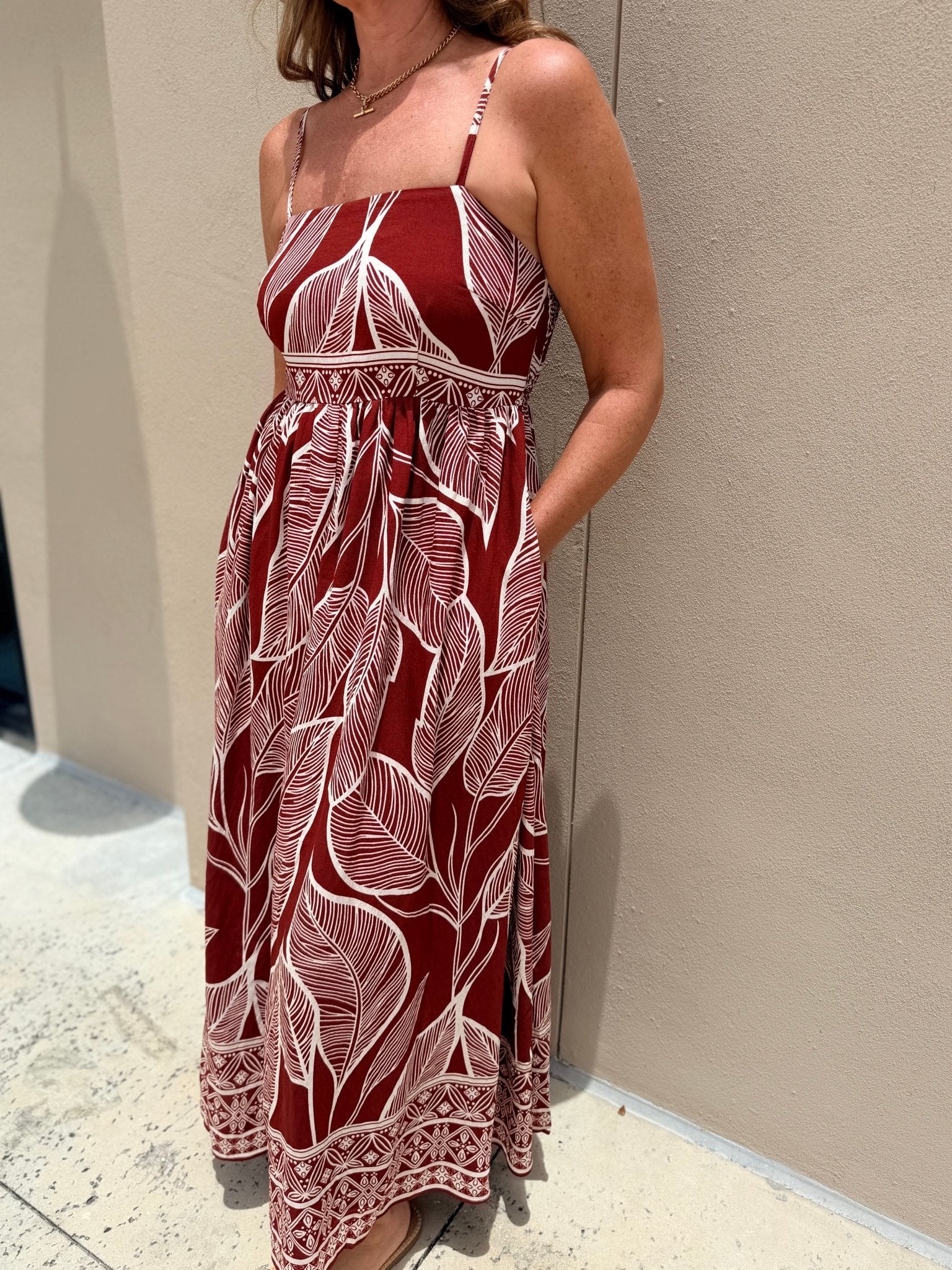 Meet Me In Santorini Rustic Leaf Code Maxi - Fleur-De-Lis Boutique