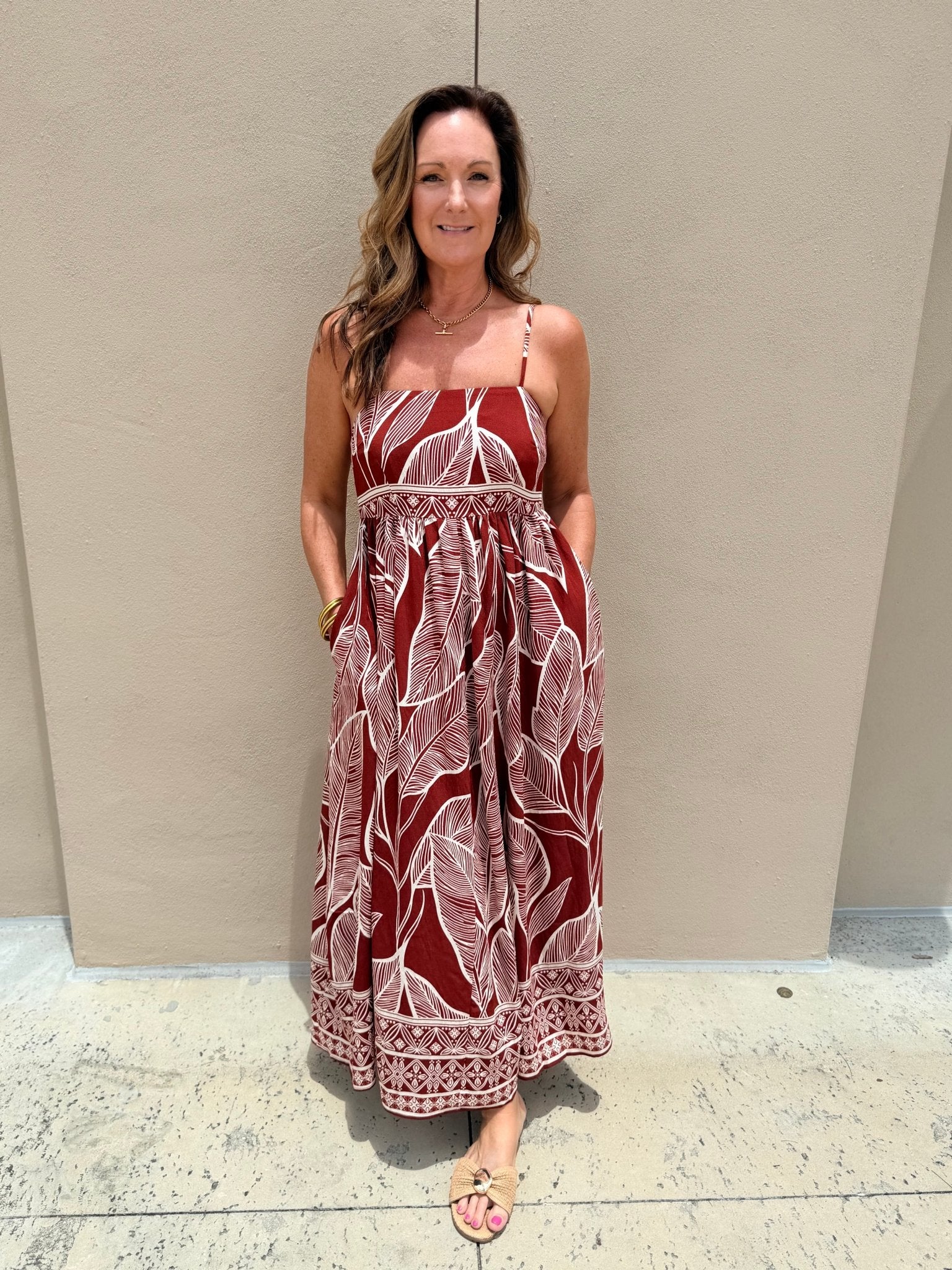 Meet Me In Santorini Rustic Leaf Code Maxi - Fleur-De-Lis Boutique