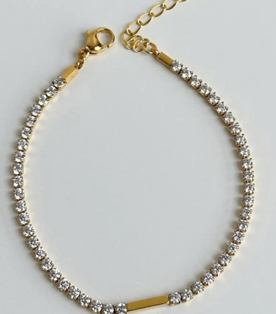 Rhinestone Bracelet - Fleur - De - Lis Boutique