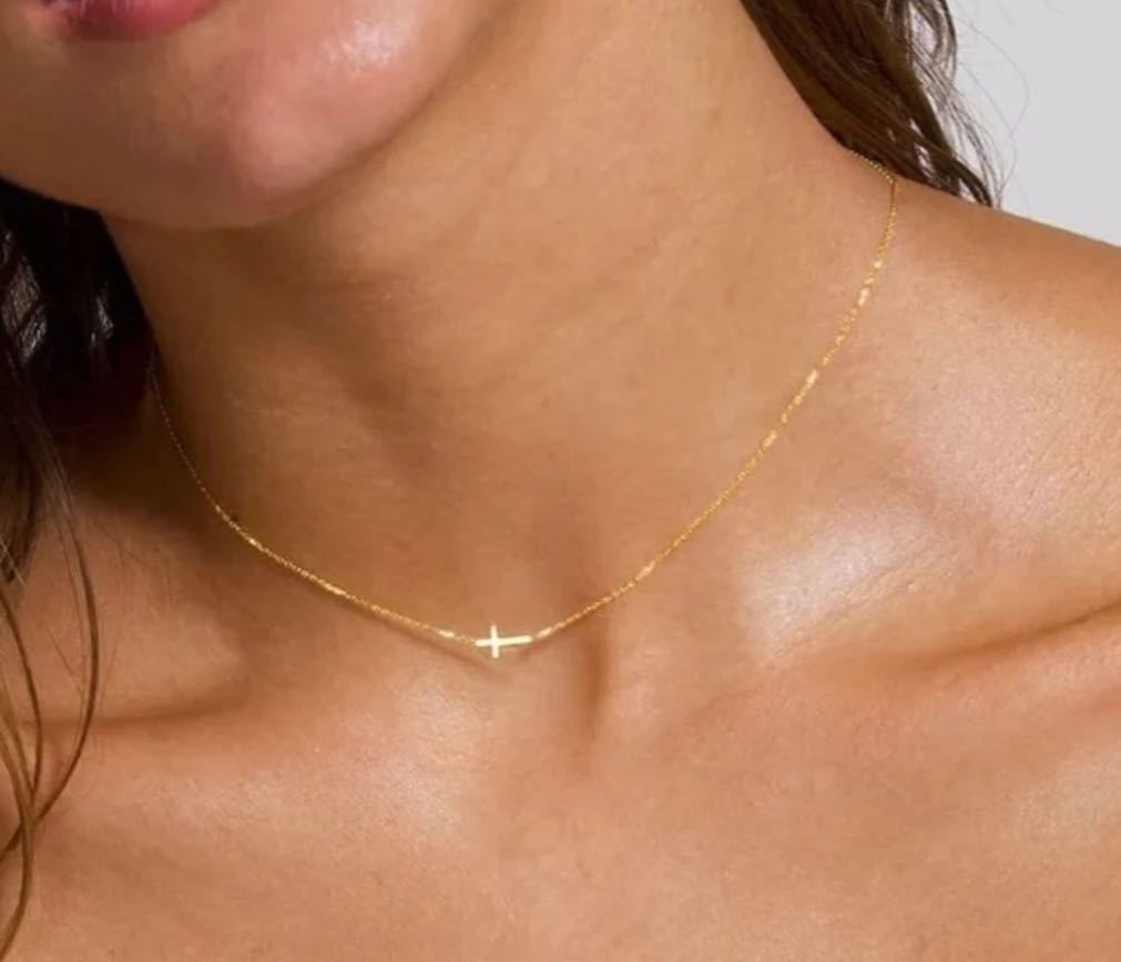 Dainty Cross Necklace - Fleur - De - Lis Boutique