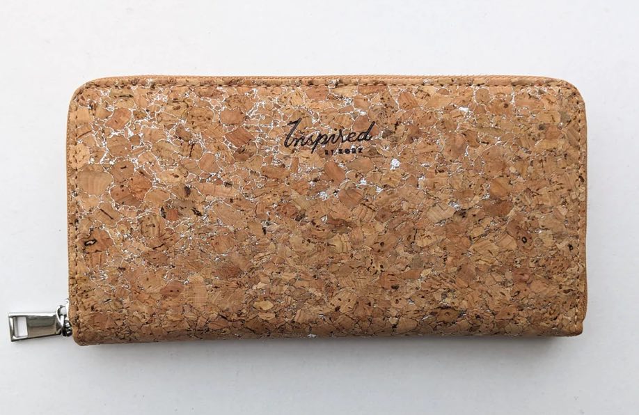 Cork Zipper Wallet - Silvered - Fleur - De - Lis Boutique