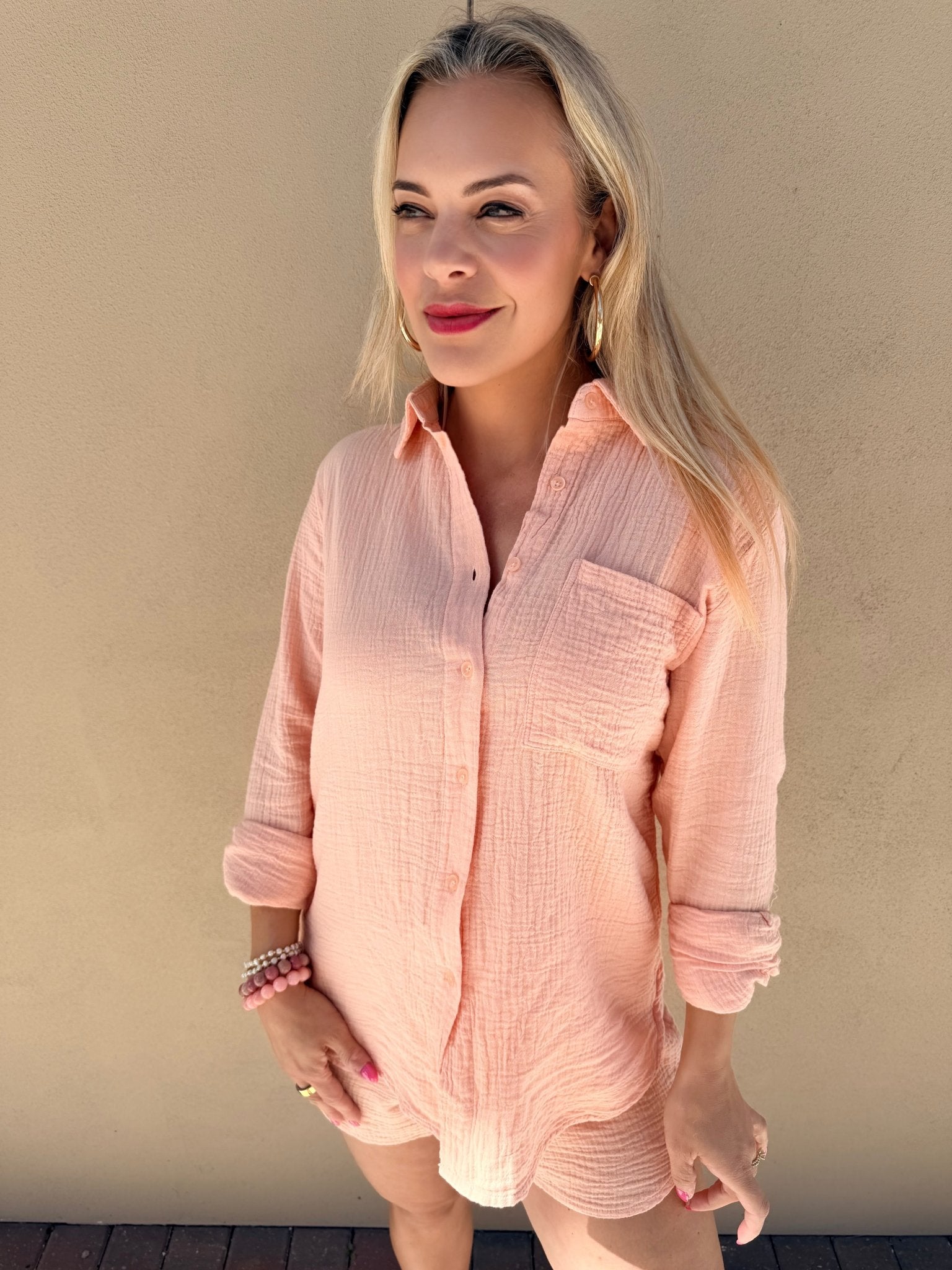 Bobi Los Angeles Long Sleeve Button Down Babe - Fleur - De - Lis Boutique