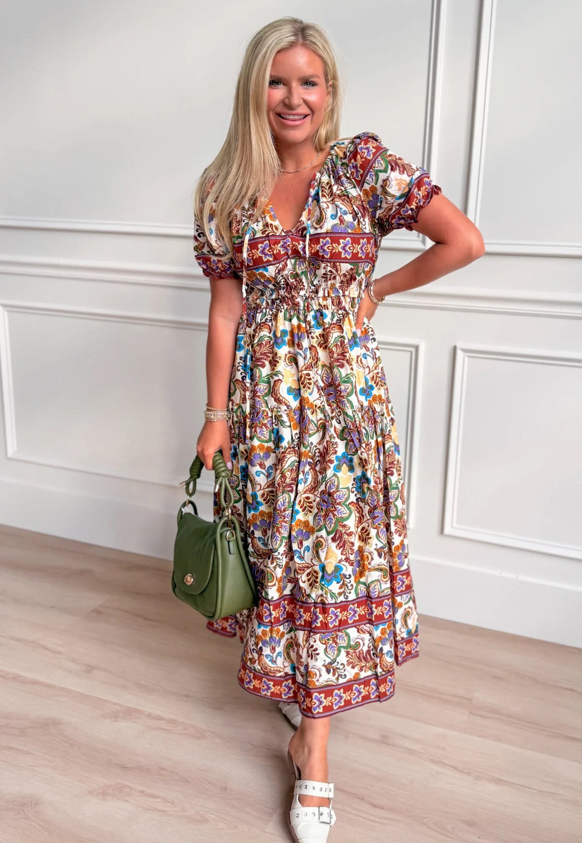 Meet Me In Santorini Regal Tapestry Maxi Dress - Fleur - De - Lis Boutique