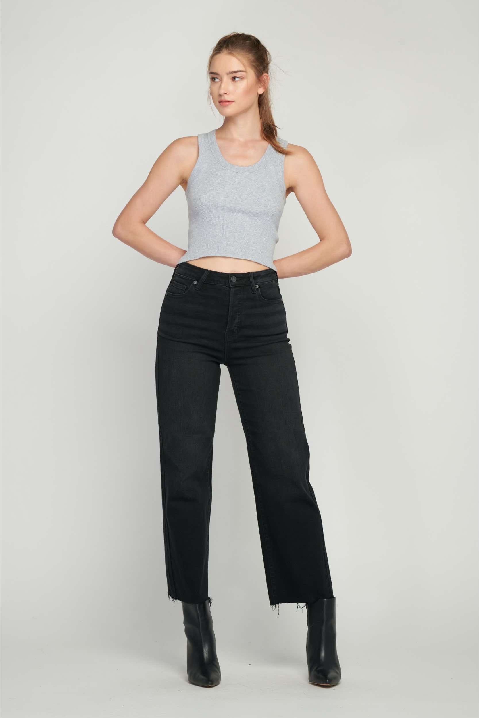 Tracey High Waist Wide Straight Jean - Fleur - De - Lis Boutique