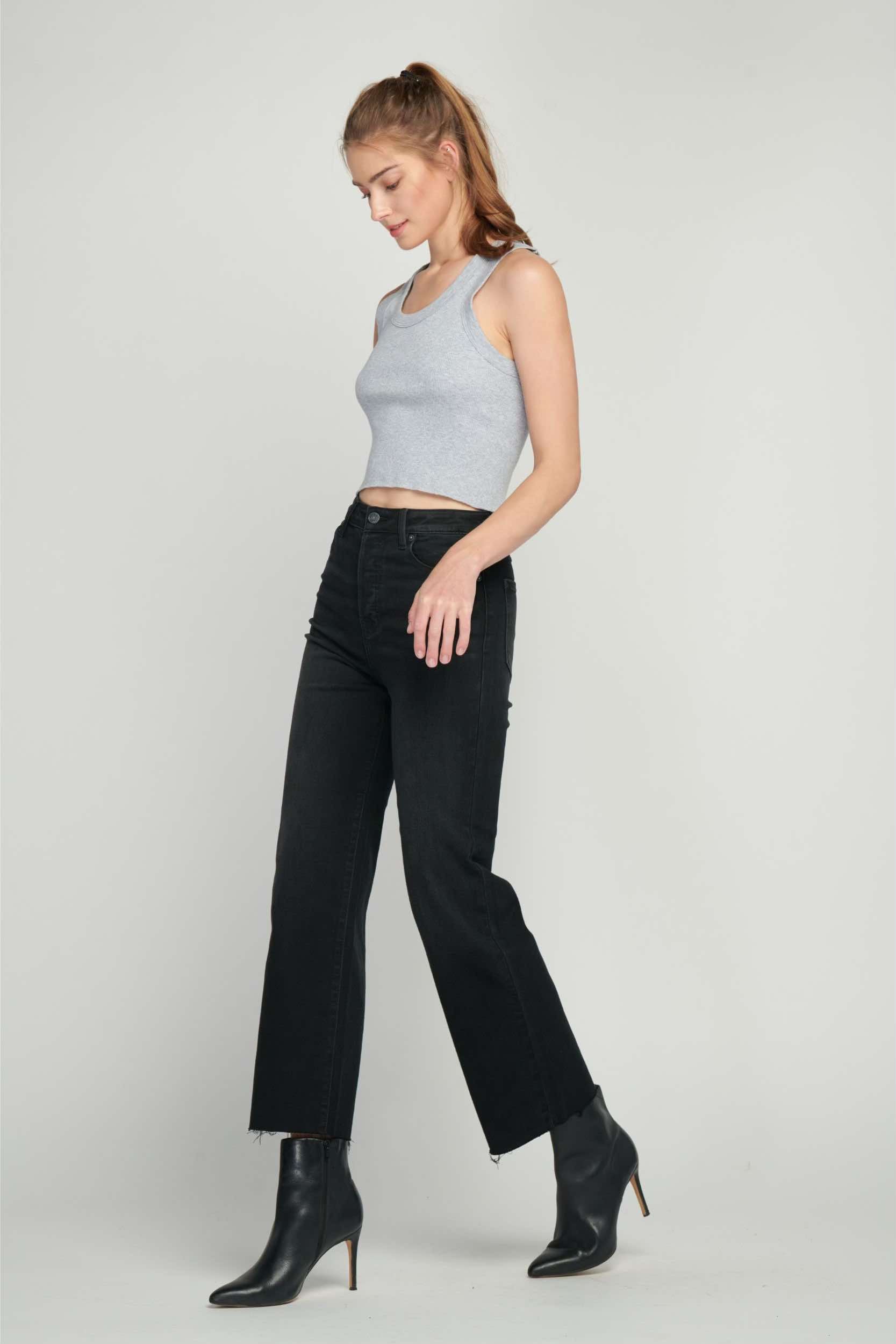 Tracey High Waist Wide Straight Jean - Fleur - De - Lis Boutique