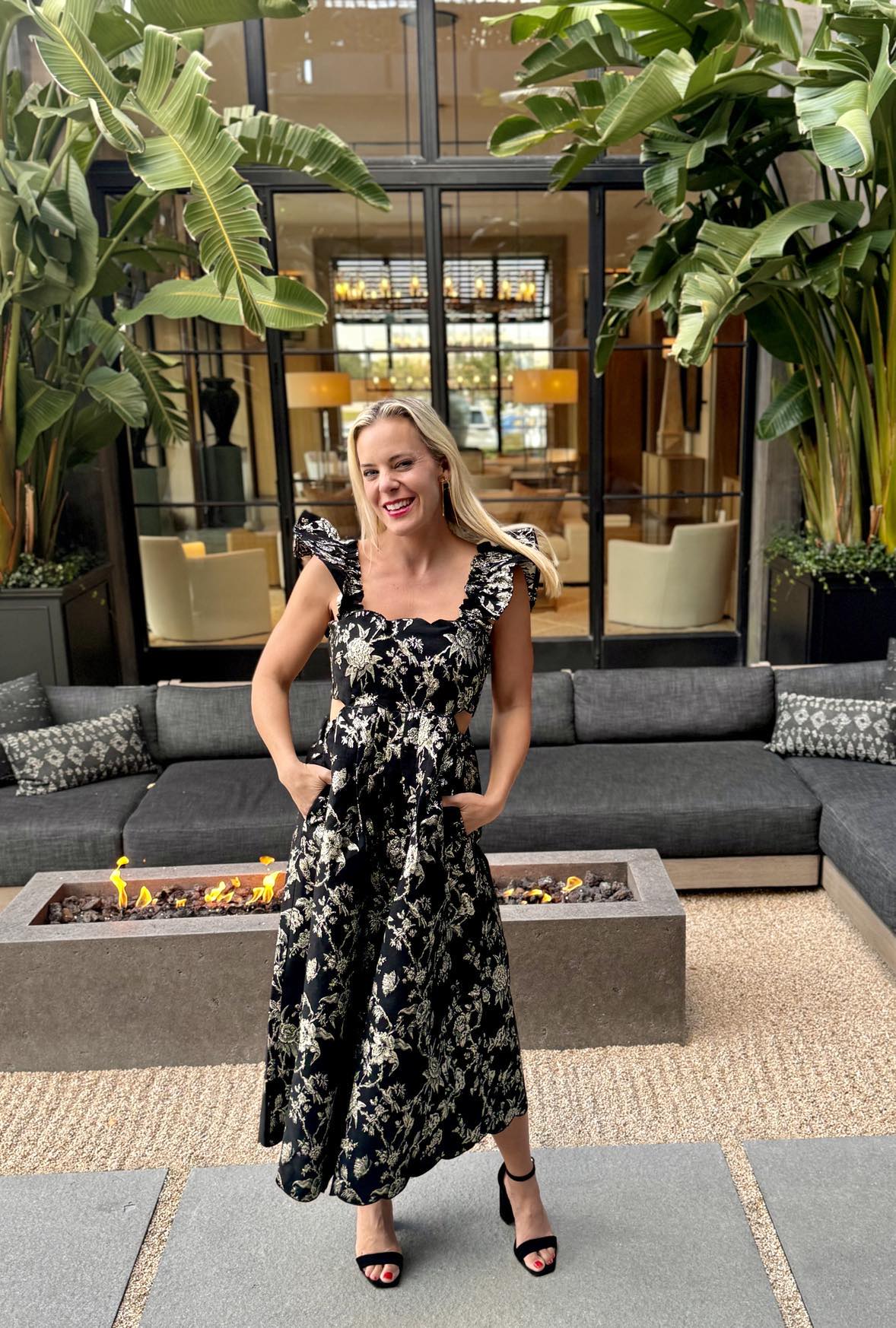 Ashton Jacquard Midi Dress - Fleur - De - Lis Boutique