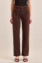 Hidden Ella High Rise Classic Straight Mocha - Fleur-De-Lis Boutique