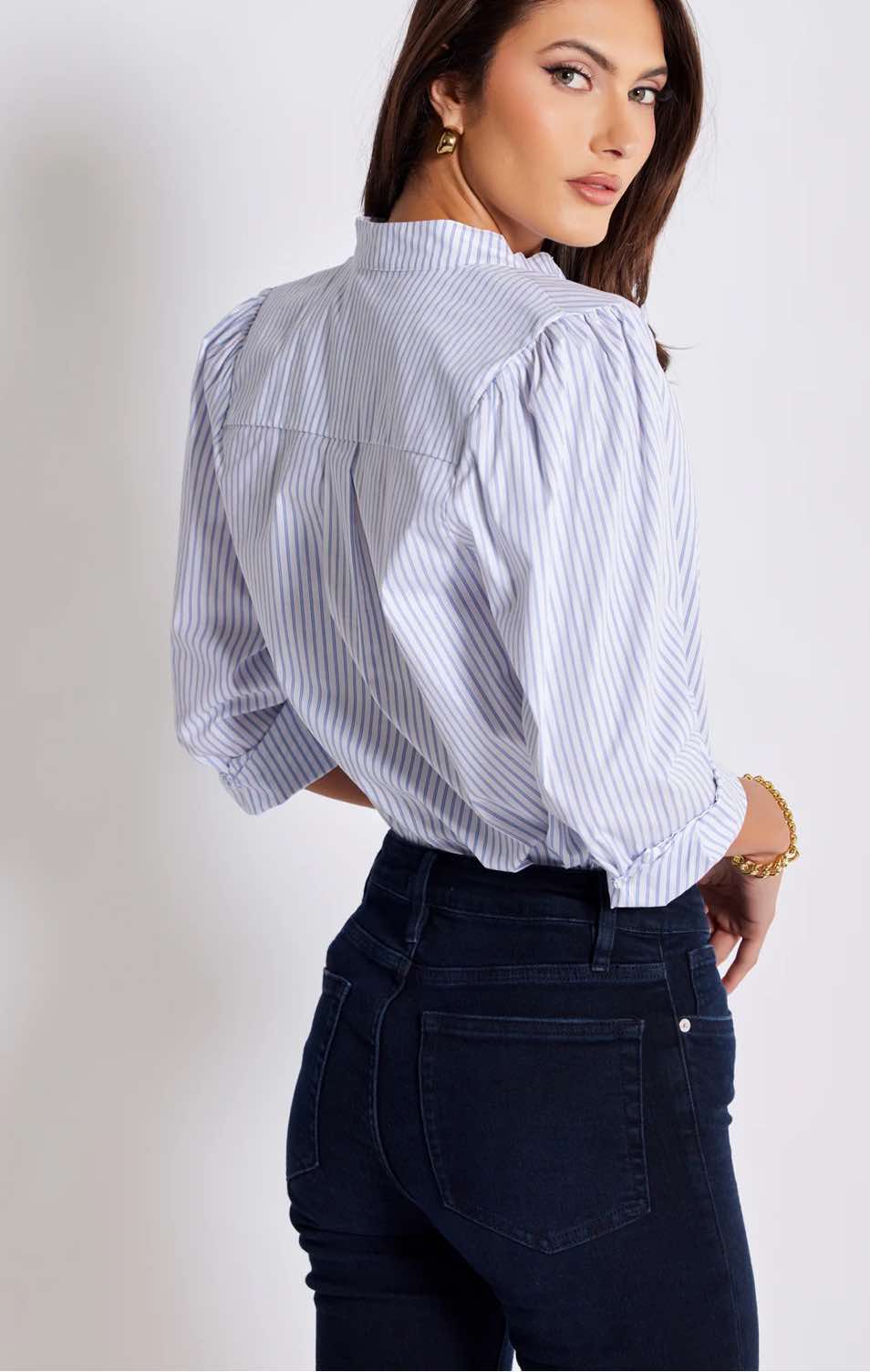 Robbie Poplin Placket Shirt - Fleur - De - Lis Boutique