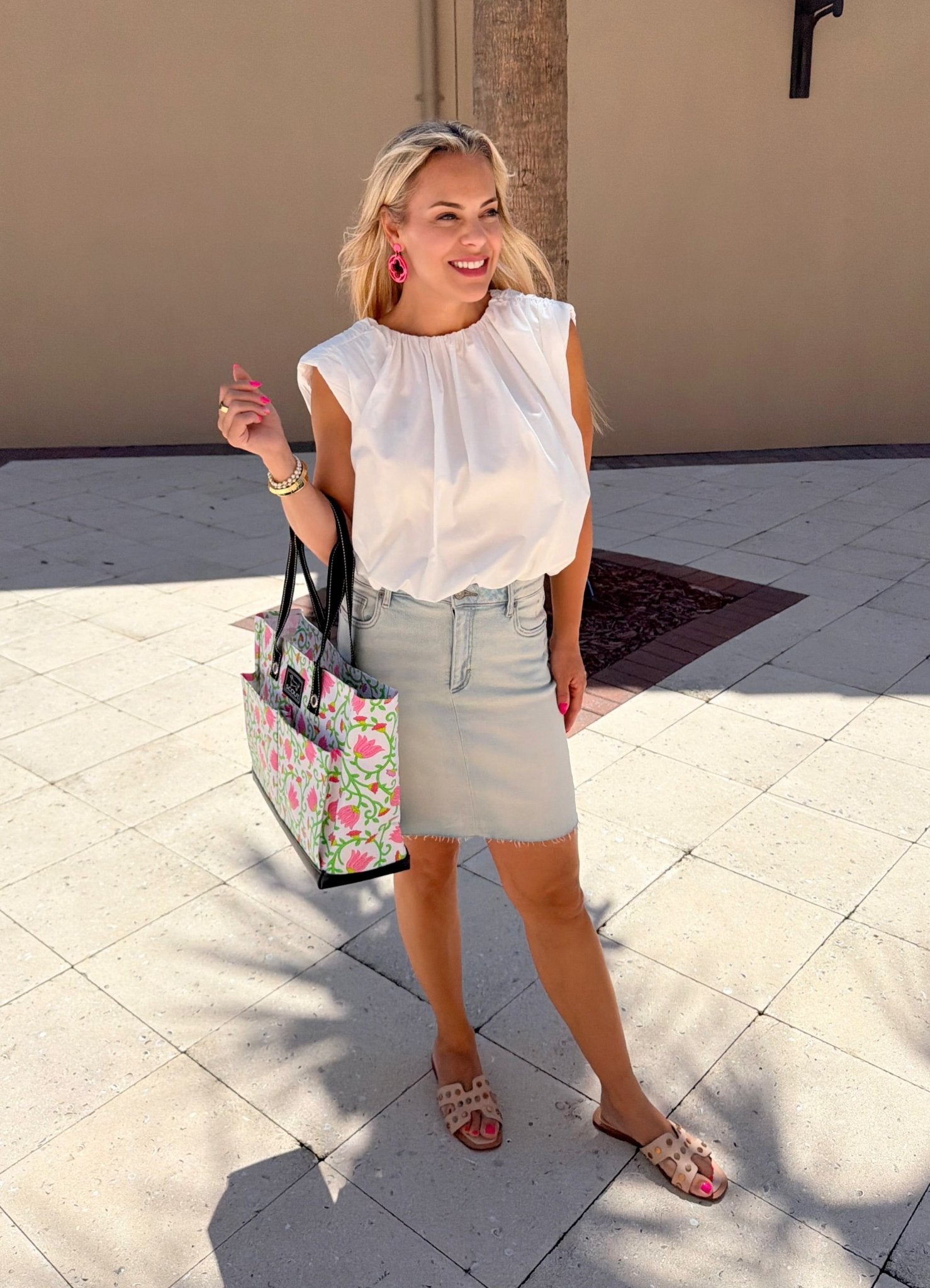 THML White Sleeveless Bubble Top - Fleur - De - Lis Boutique