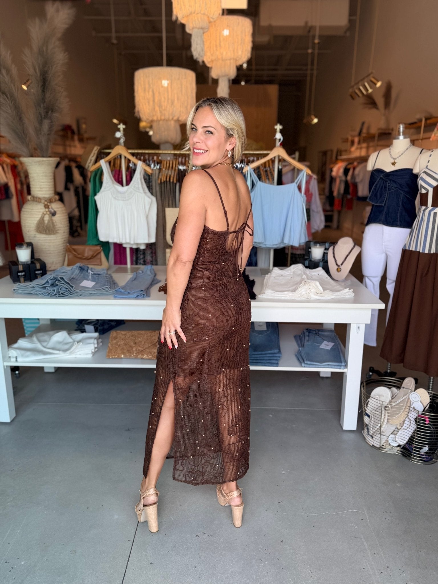 Steve Madden Maureen Midi Dress Chicory - Fleur-De-Lis Boutique