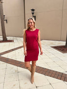 Bobi Los Angeles Open Cowl Back Dress Black Cherry - Fleur - De - Lis Boutique