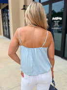 Sky is the limit Bubble Hem Tank - Fleur-De-Lis Boutique