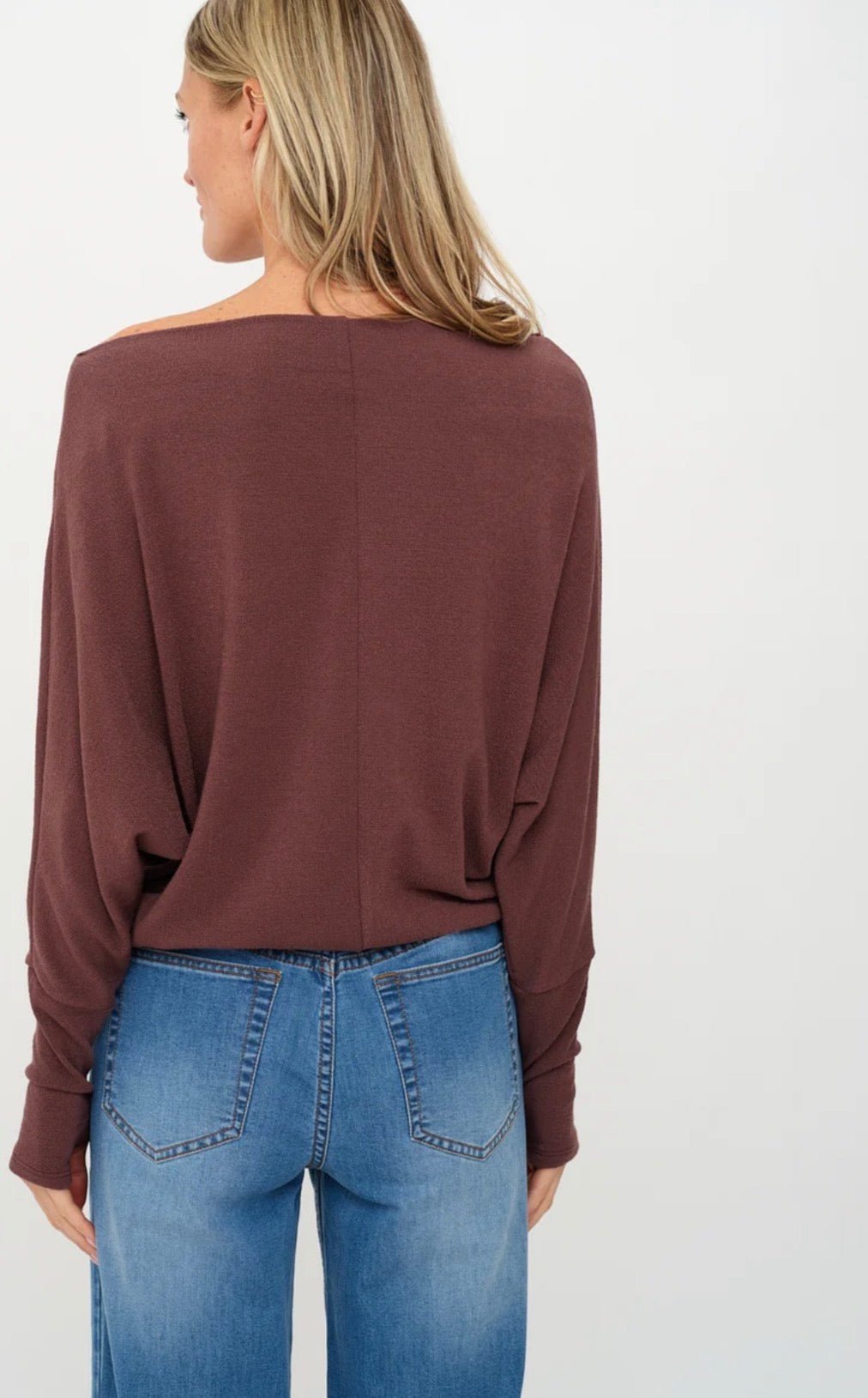 The Anywhere Top Long Sleeve Raisin - Fleur-De-Lis Boutique