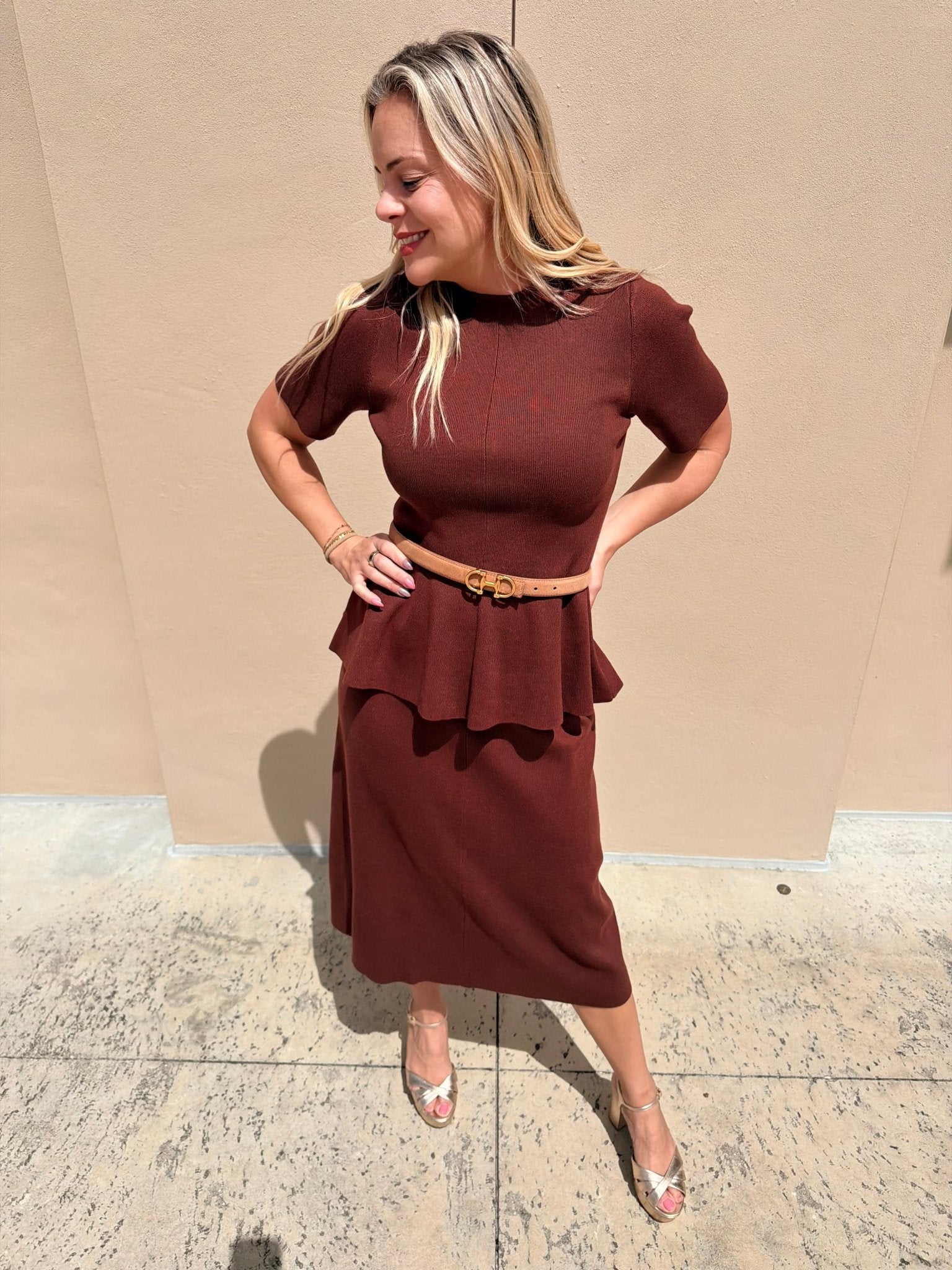 Sincerely Ours Penny Knit Top Mocha - Fleur-De-Lis Boutique