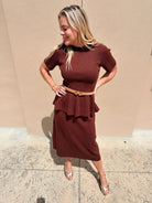 Sincerely Ours Penny Knit Top Mocha - Fleur-De-Lis Boutique
