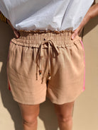 THML Stripe Shorts Beige - Fleur - De - Lis Boutique