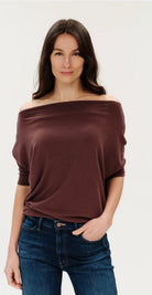 Six Fifty Anywhere Short Sleeve Top Raisin - Fleur-De-Lis Boutique