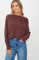 The Anywhere Top Long Sleeve Raisin - Fleur-De-Lis Boutique