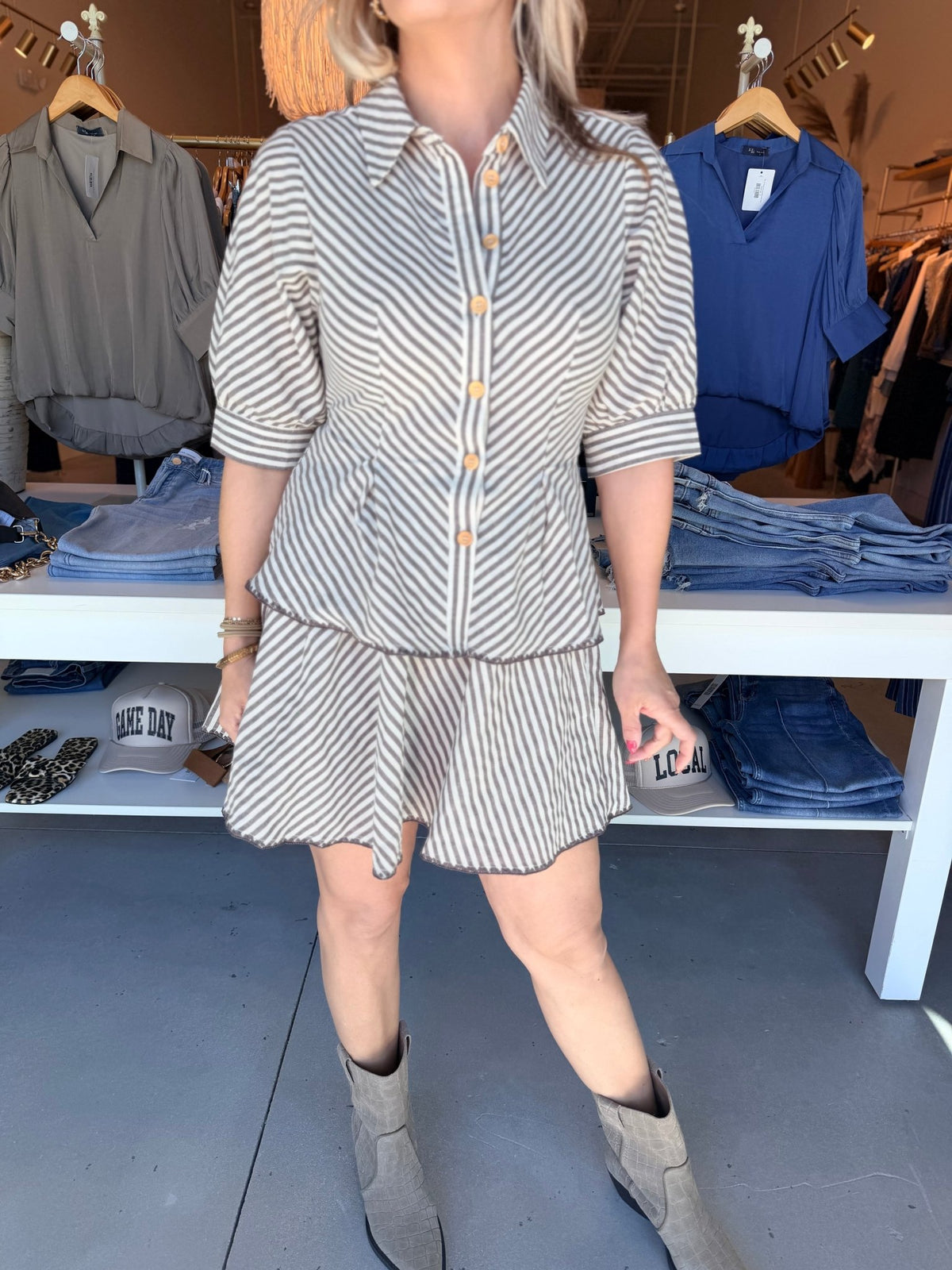 Aylaya Jackie Striped Shirt - Fleur-De-Lis Boutique