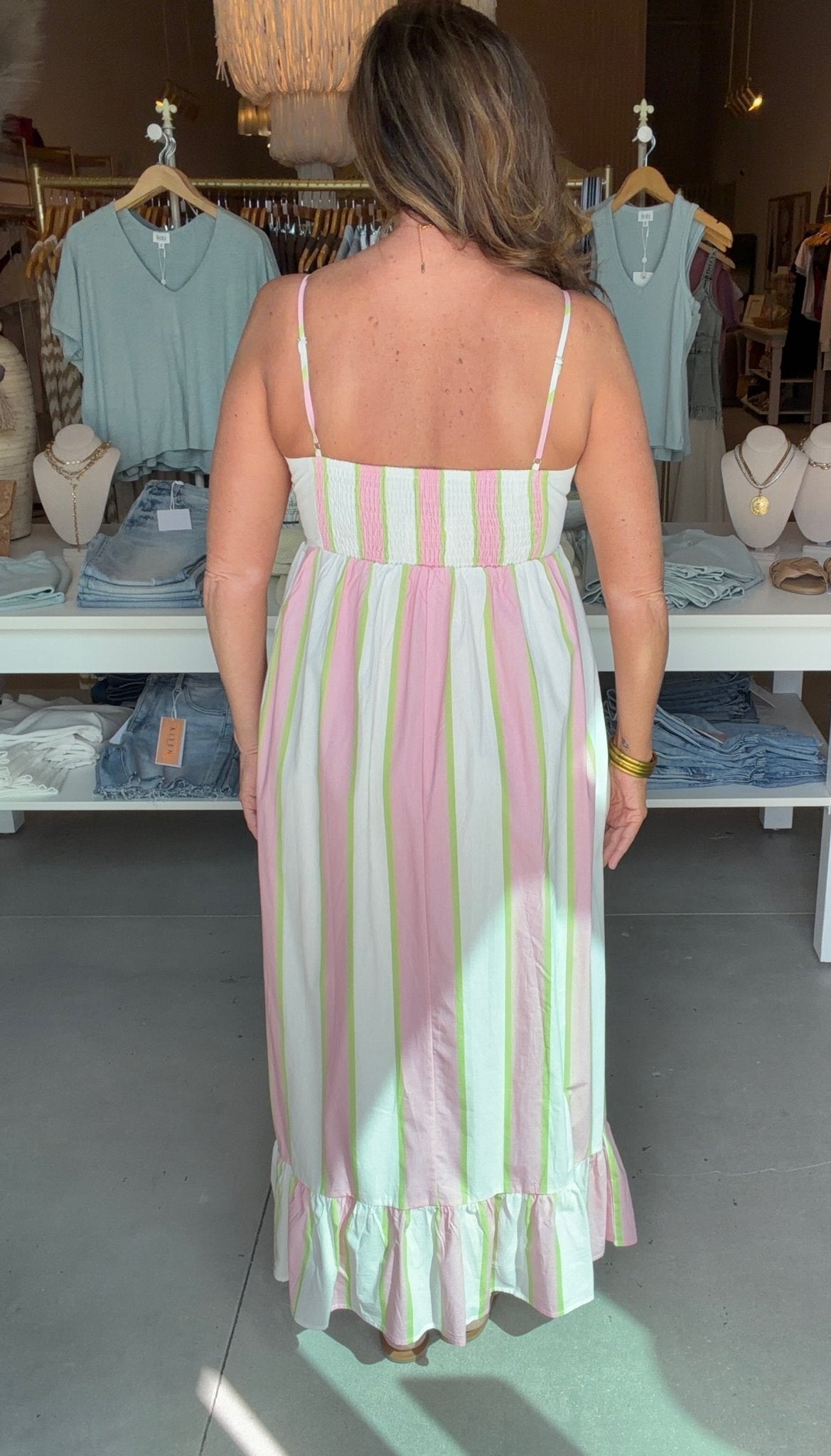 TCEC Sweet Stripe Maxi Dress - Fleur - De - Lis Boutique