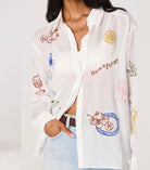 ASTR Trace Embroidered Picnic Shirt - Fleur - De - Lis Boutique