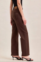 Hidden Ella High Rise Classic Straight Mocha - Fleur-De-Lis Boutique