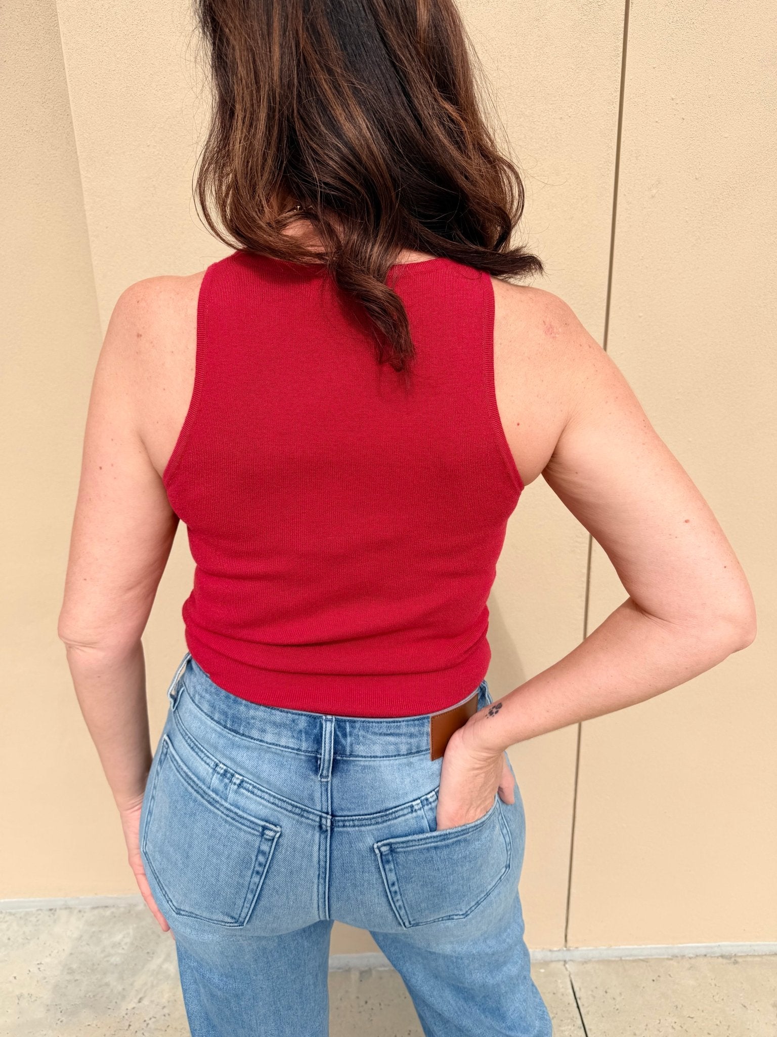 Elan Heart Tank in Red - Fleur - De - Lis Boutique