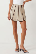 KDL Scalloped Hemmed Skort - Fleur-De-Lis Boutique