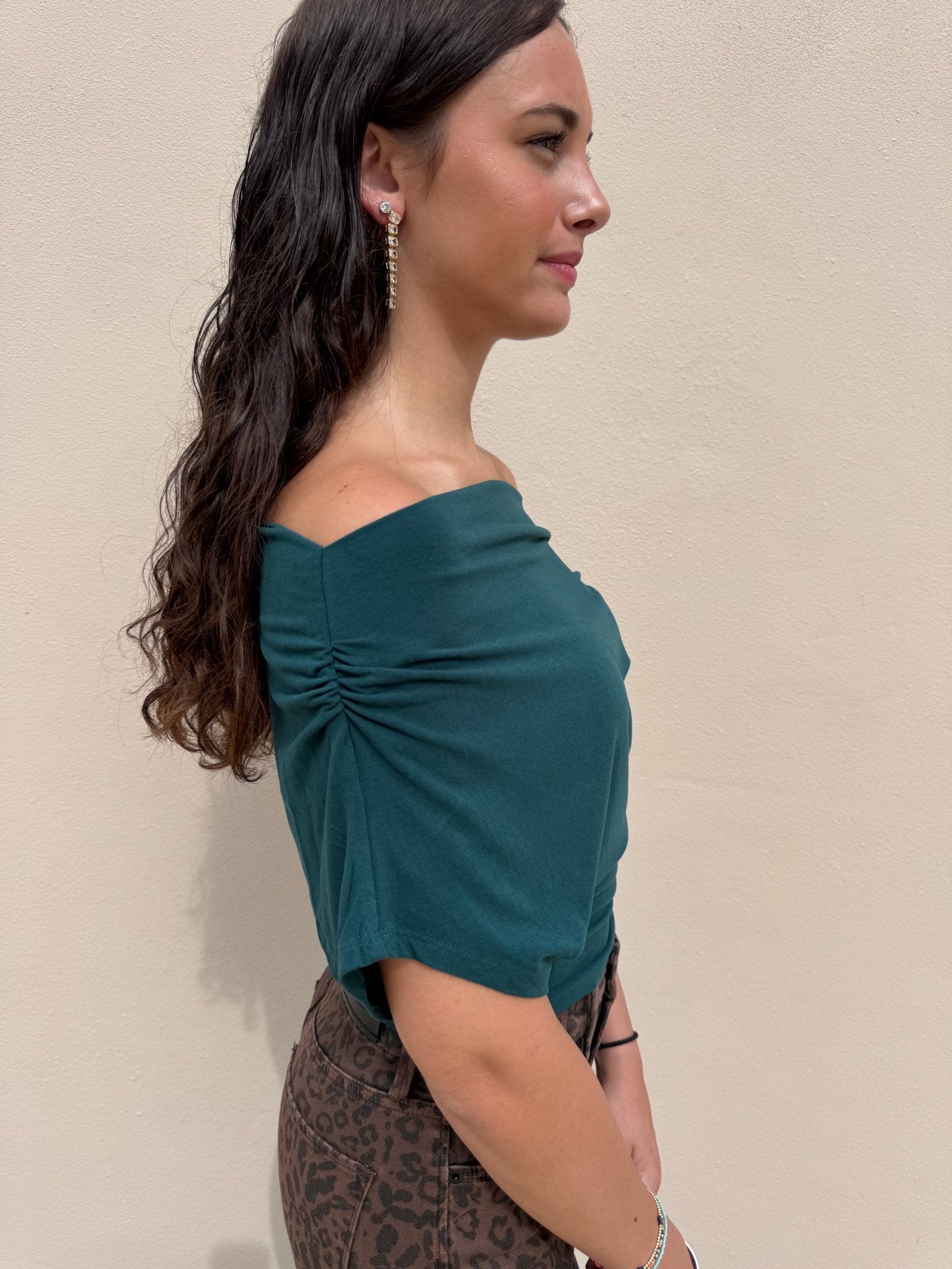 Olivaceous Carina One Shoulder Top Bottle Green - Fleur-De-Lis Boutique