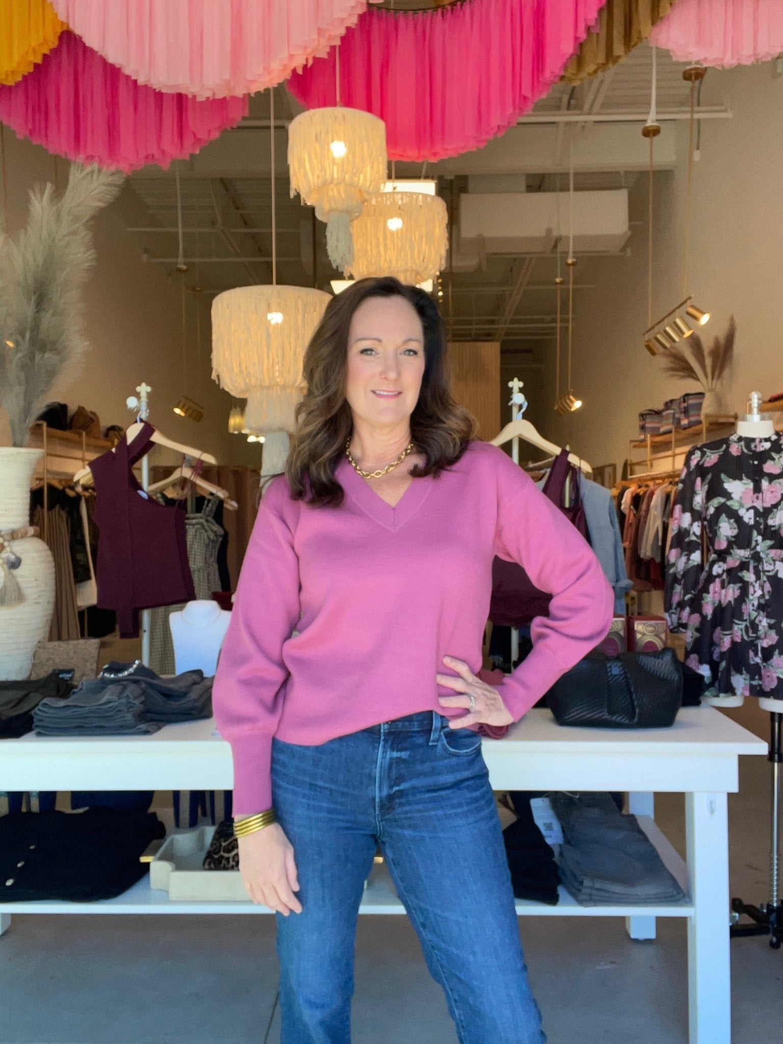 Oat V Neck Sweater Maze Haze - Fleur - De - Lis Boutique