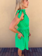 Meet Me In Santorini Green Poplin Short Dress - Fleur - De - Lis Boutique