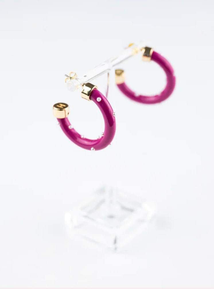 Pearl Mini Hoops Orchid - Fleur - De - Lis Boutique