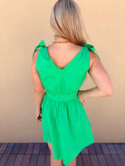 Meet Me In Santorini Green Poplin Short Dress - Fleur - De - Lis Boutique