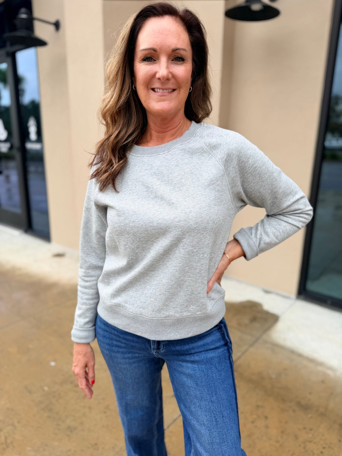 Another Love Astra Top Heather Grey - Fleur-De-Lis Boutique