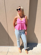 Lucy Paris Haven Bow Tie Tank Pink - Fleur - De - Lis Boutique