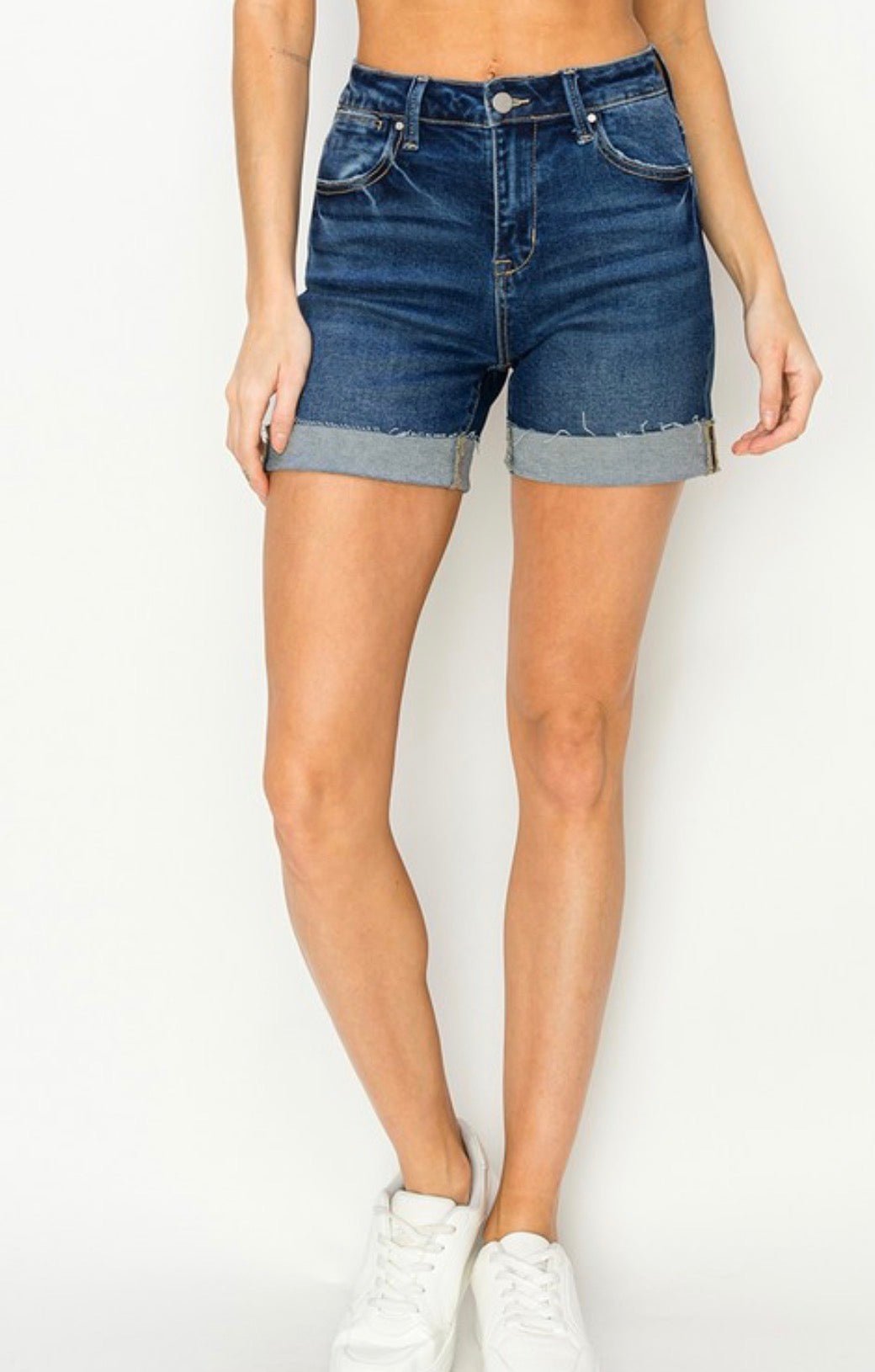 Risen High Rise Cuffed Shorts - Fleur - De - Lis Boutique