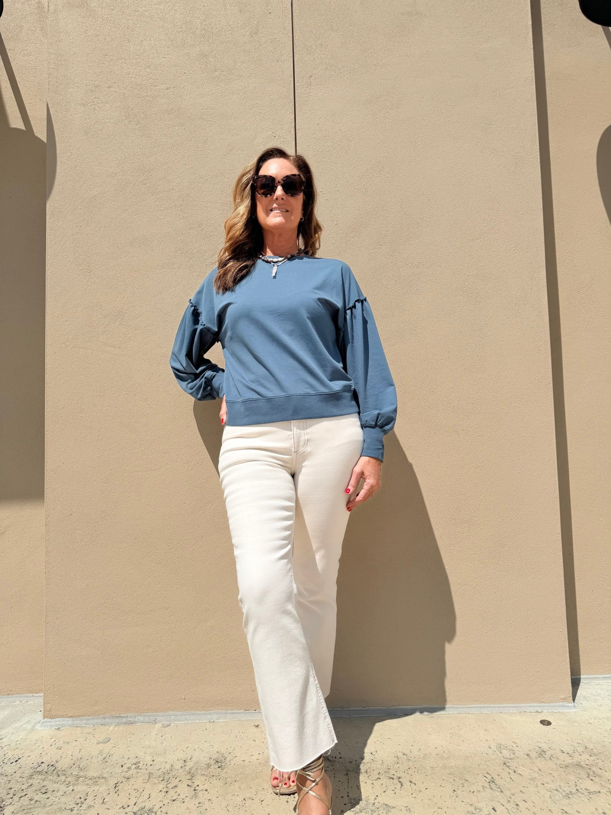 Another Love Jasmira Top Foggy Waters - Fleur-De-Lis Boutique