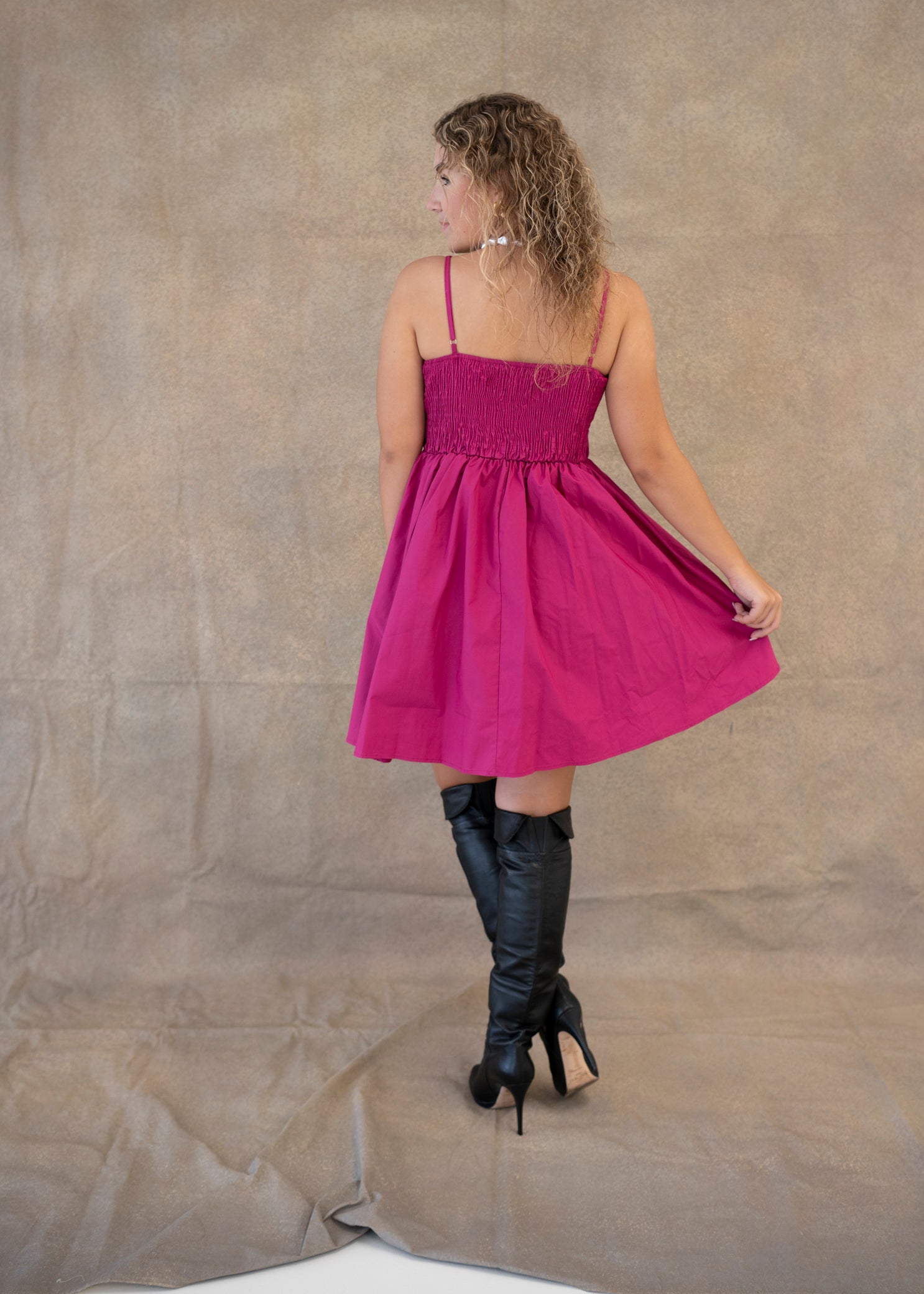 Meet Me In Santorini Deep Pink Poplin Bow Dress - Fleur - De - Lis Boutique