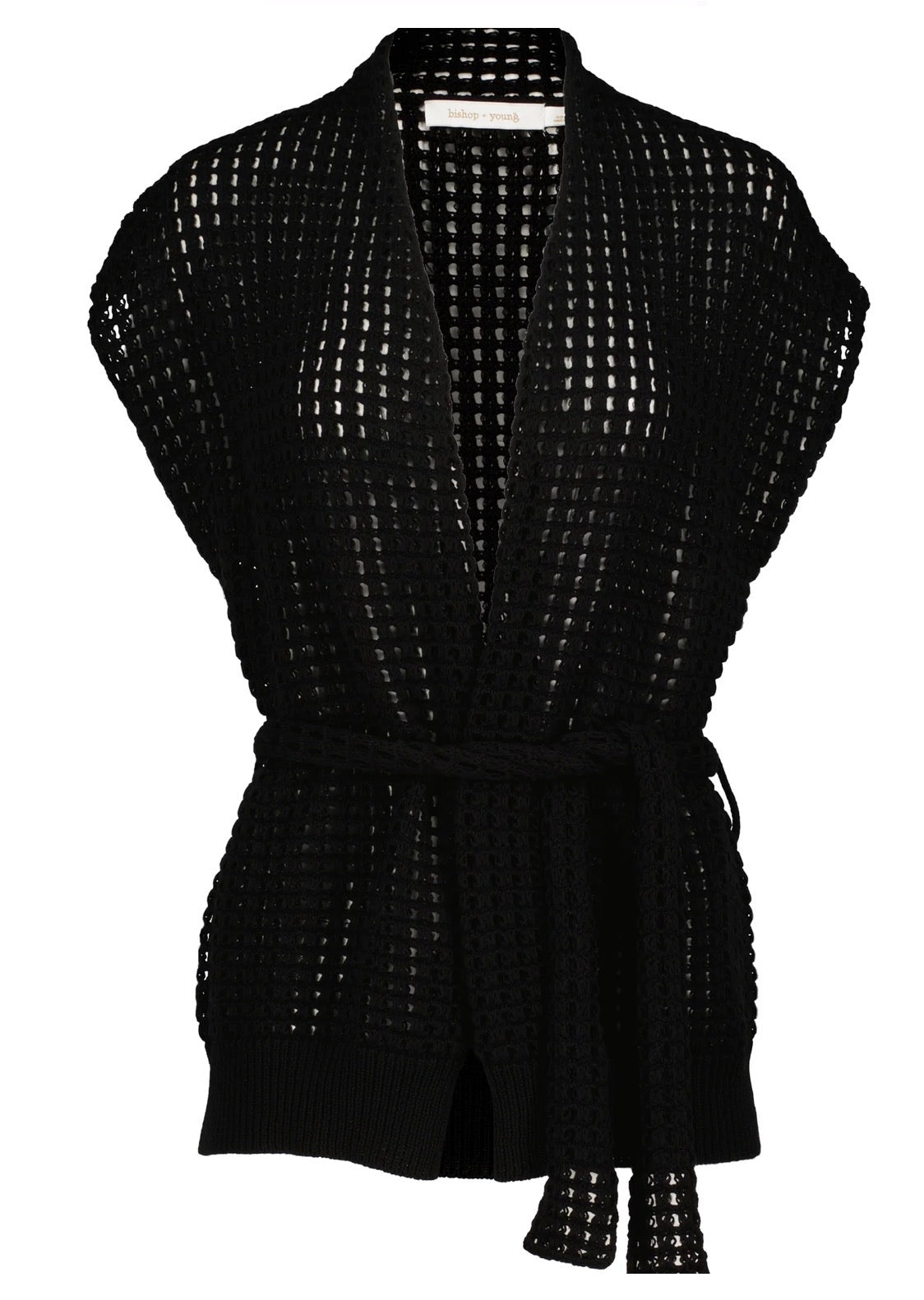 Bishop & Young Coastal Belted Cardigan Black - Fleur-De-Lis Boutique